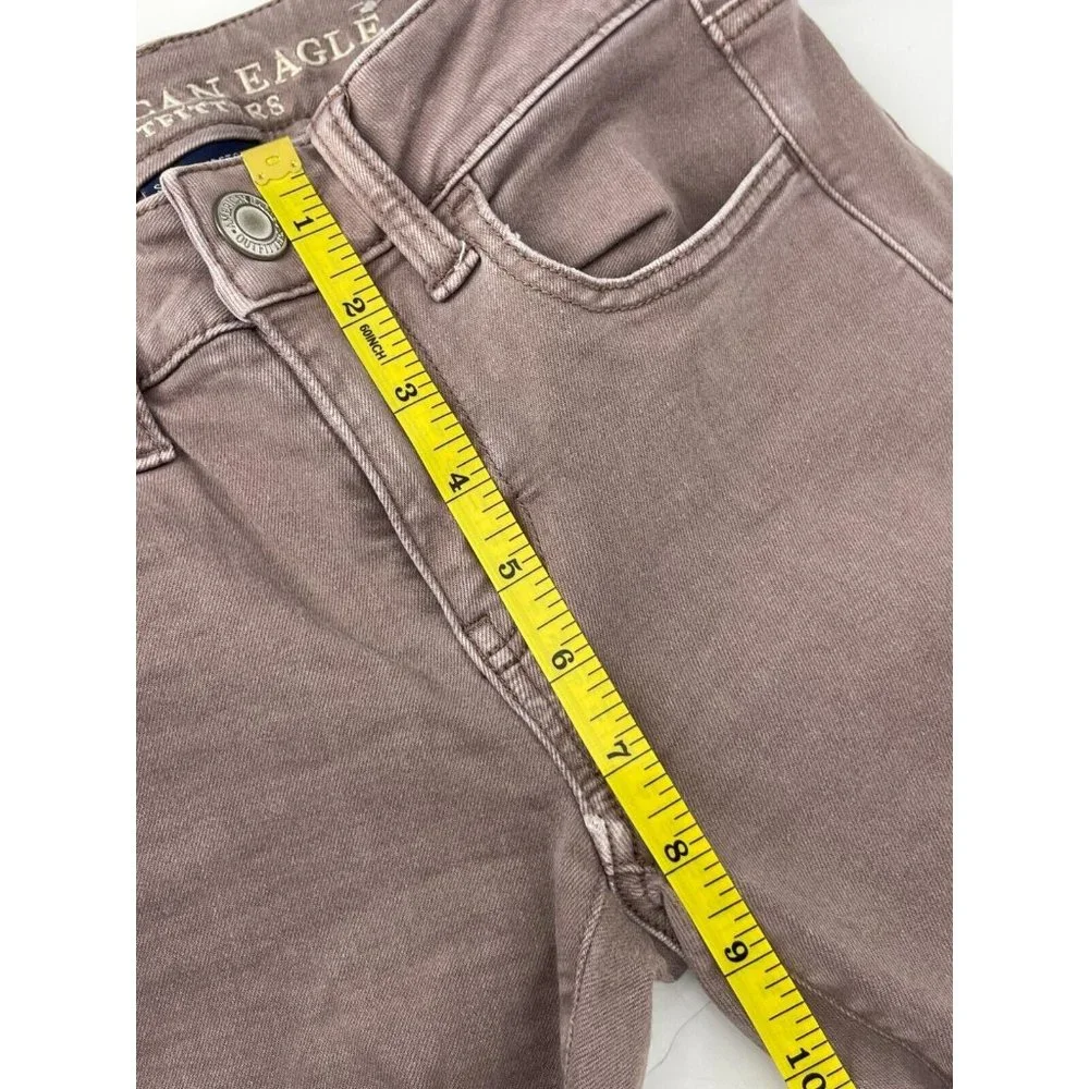 American Eagle Super Stretch X Mid-Rise Distressed Brown Jegging Women's Size 2 - Picture 8 of 9